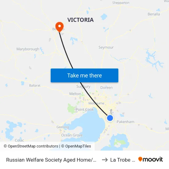 Russian Welfare Society Aged Home/Morwell Ave to La Trobe University map