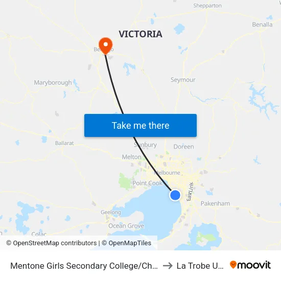 Mentone Girls Secondary College/Charman Rd to La Trobe University map