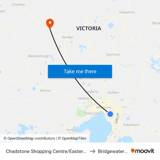 Chadstone Shopping Centre/Eastern Access Rd to Bridgewater On Loddon map