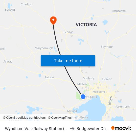 Wyndham Vale Railway Station (Manor Lakes) to Bridgewater On Loddon map