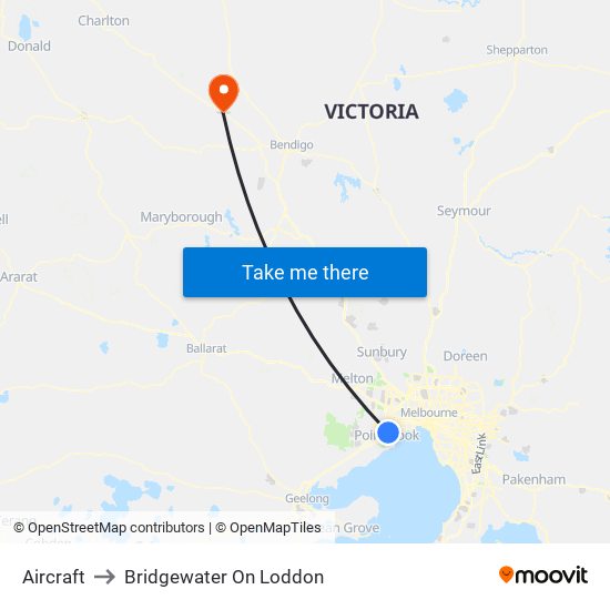 Aircraft to Bridgewater On Loddon map