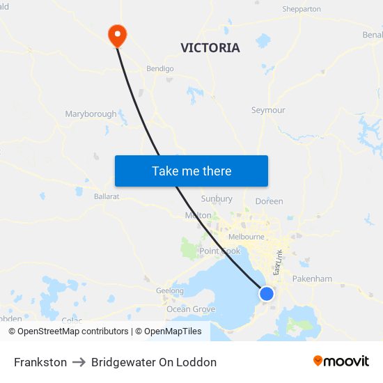 Frankston to Bridgewater On Loddon map