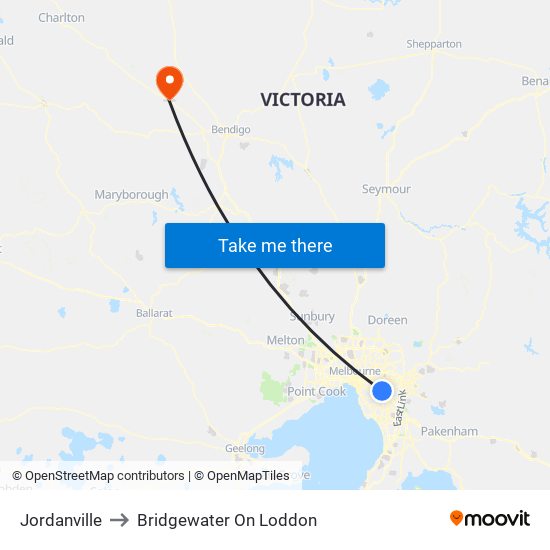 Jordanville to Bridgewater On Loddon map