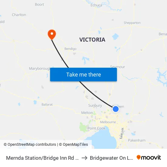 Mernda Station/Bridge Inn Rd to Bridgewater On Loddon map