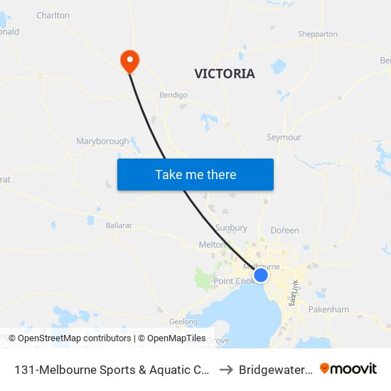 131-Melbourne Sports & Aquatic Centre/Albert Rd (Albert Park) to Bridgewater On Loddon map
