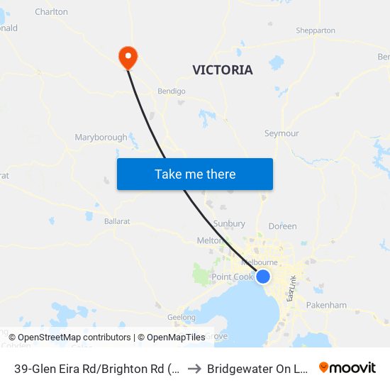 39-Glen Eira Rd/Brighton Rd (Elwood) to Bridgewater On Loddon map