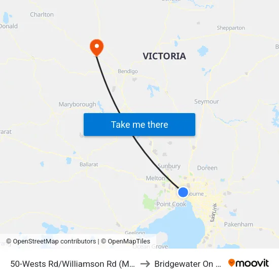 Wests Rd/Williamson Rd #50 to Bridgewater On Loddon map
