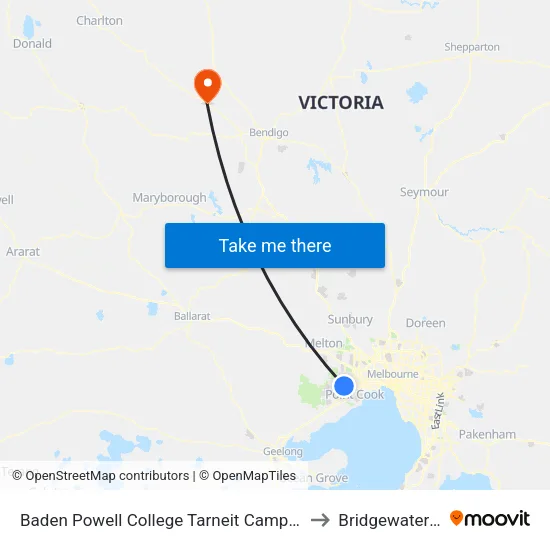 Baden Powell College Tarneit Campus/Baden Powell Dr to Bridgewater On Loddon map