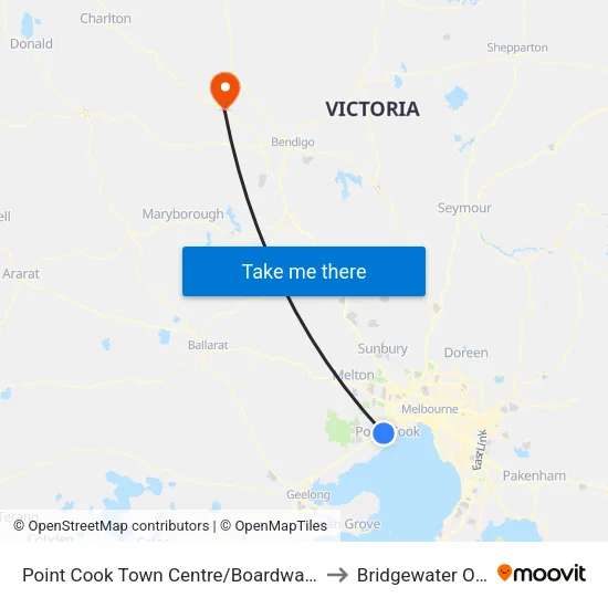 Point Cook Shopping Centre/Boardwalk Bvd to Bridgewater On Loddon map