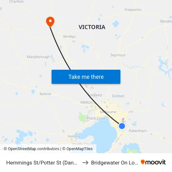 Hemmings St/Potter St to Bridgewater On Loddon map