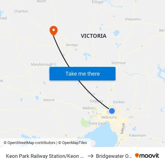 Keon Park Station/Keon Pde to Bridgewater On Loddon map