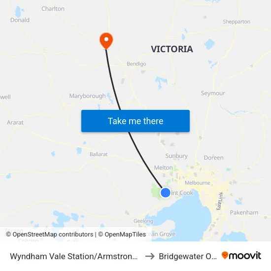 Wyndham Vale Station/Armstrong Rd to Bridgewater On Loddon map