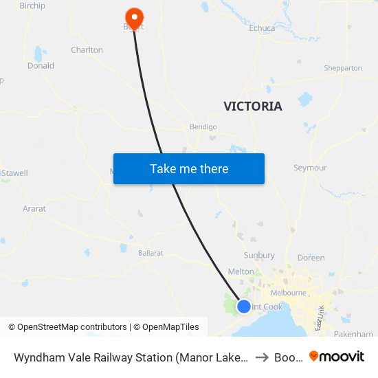 Wyndham Vale Railway Station (Manor Lakes) to Boort map