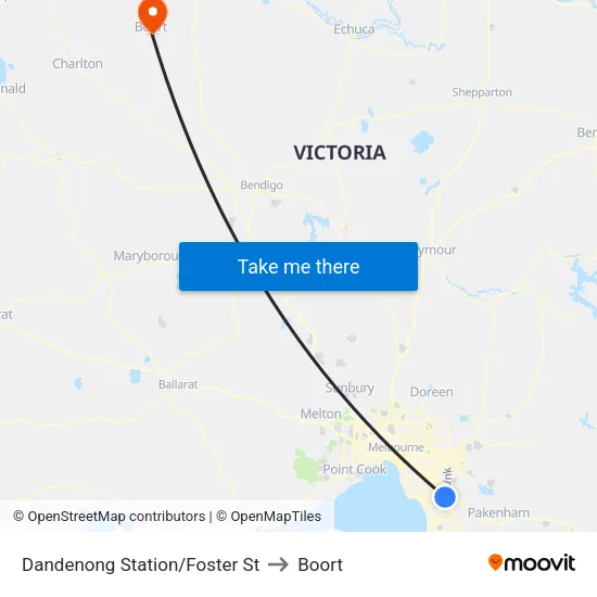 Dandenong Station/Foster St to Boort map