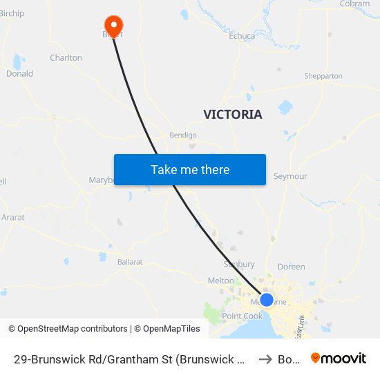 29-Brunswick Rd/Grantham St (Brunswick West) to Boort map