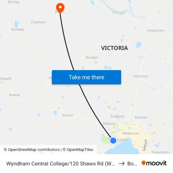 Wyndham Central College/Shaws Rd to Boort map