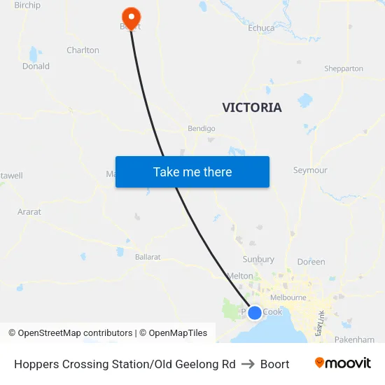Hoppers Crossing Station/Old Geelong Rd to Boort map