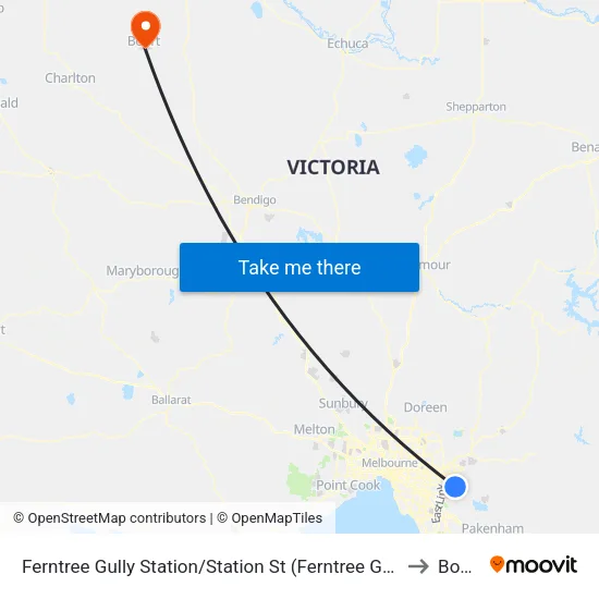 Ferntree Gully Station/Station St to Boort map