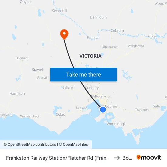 Frankston Railway Station/Fletcher Rd to Boort map