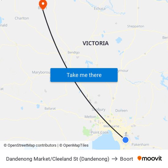 Dandenong Market/Cleeland St (Dandenong) to Boort map