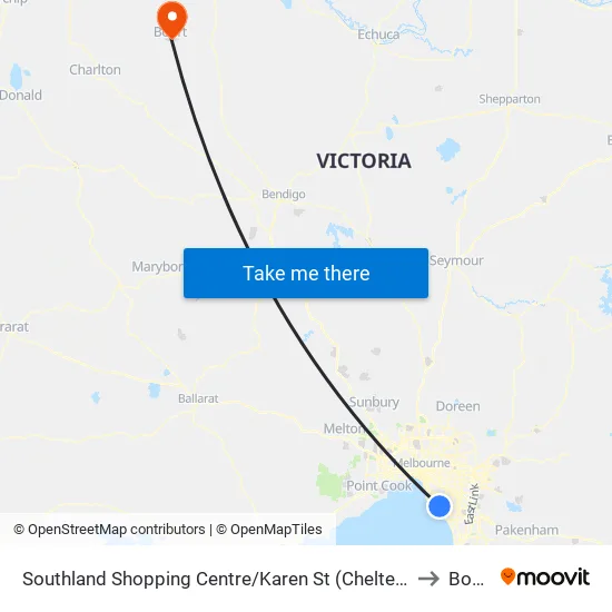Southland Shopping Centre/Karen St to Boort map