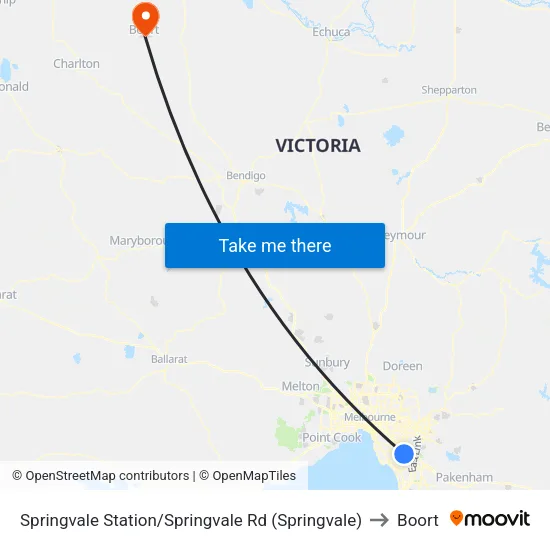 Springvale Station/Springvale Rd to Boort map