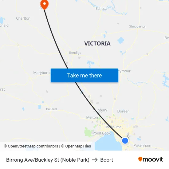 Birrong Ave/Buckley St to Boort map