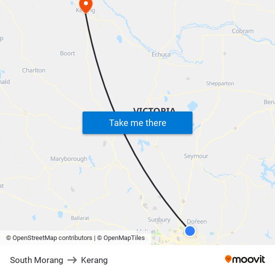 South Morang to Kerang map