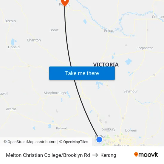Melton Christian College/Brooklyn Rd to Kerang map
