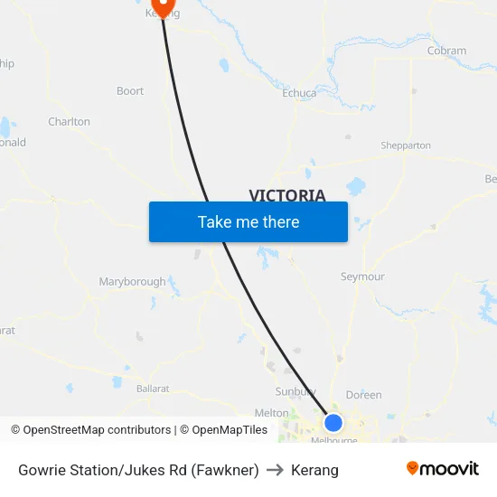 Gowrie Station/Jukes Rd to Kerang map