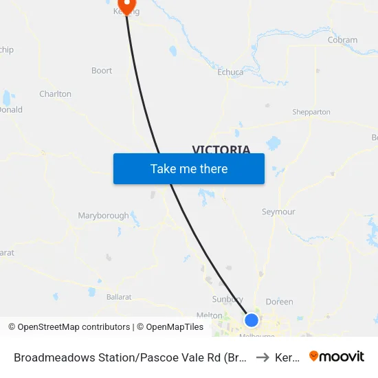 Broadmeadows Station/Pascoe Vale Rd to Kerang map