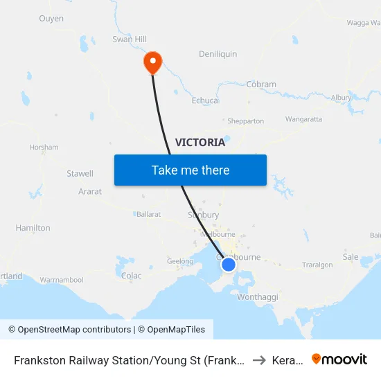 Frankston Railway Station/Young St to Kerang map