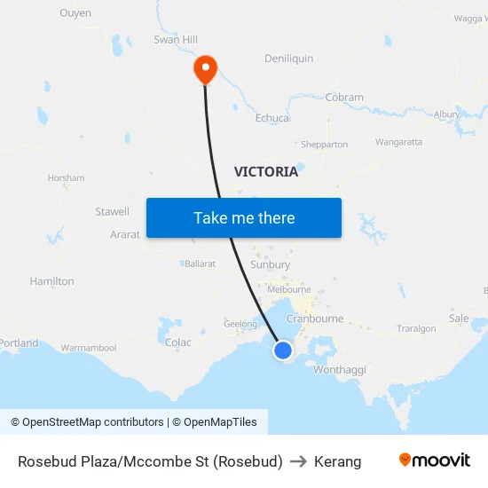 Rosebud Plaza/Mccombe St to Kerang map