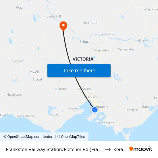 Frankston Railway Station/Fletcher Rd to Kerang map
