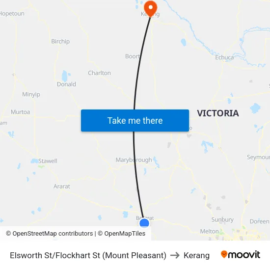 Elsworth St/Flockhart St to Kerang map