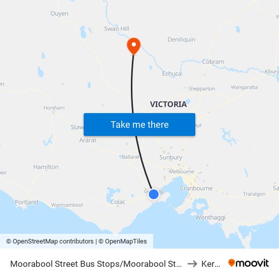 Moorabool Street Bus Stops/Moorabool St (Geelong) to Kerang map