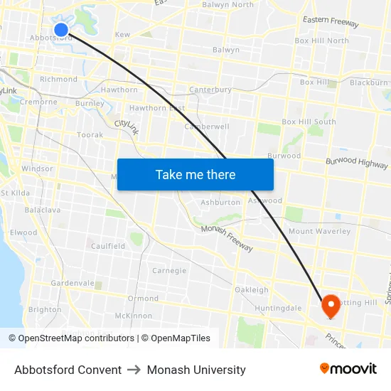 $6.00 In Coins Parking to Monash University map