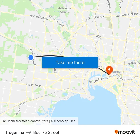 Truganina to Bourke Street map