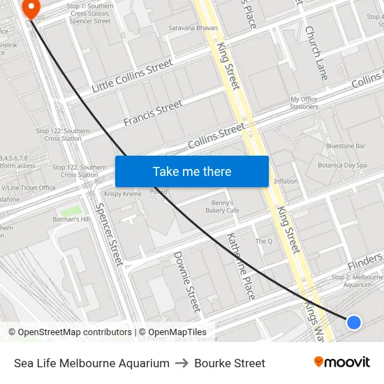 Sea Life Melbourne Aquarium to Bourke Street map