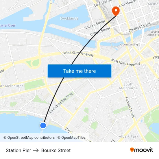 Station Pier to Bourke Street map