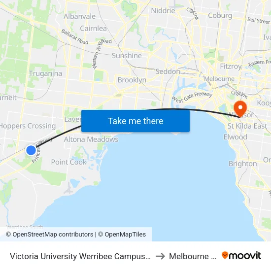 Victoria University Werribee Campus/235 Hoppers Lane to Melbourne Polytechnic map