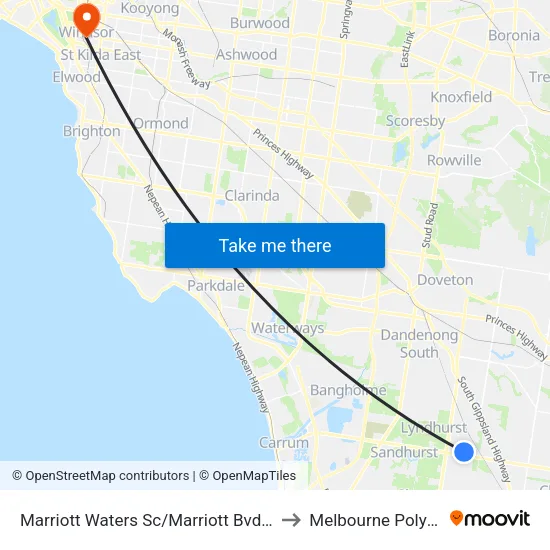 Marriott Waters Sc/Marriott Bvd to Melbourne Polytechnic map