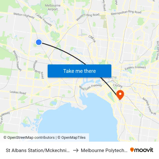 St Albans Station/Mckechnie St to Melbourne Polytechnic map