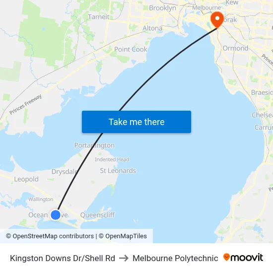 Kingston Downs Dr/Shell Rd to Melbourne Polytechnic map