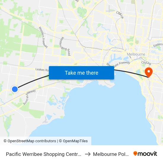 Pacific Werribee Shopping Centre/Derrimut Rd to Melbourne Polytechnic map