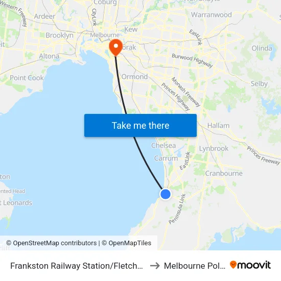 Frankston Railway Station/Fletcher Rd to Melbourne Polytechnic map