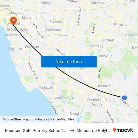 Fountain Gate Primary School/Victoria Rd to Melbourne Polytechnic map
