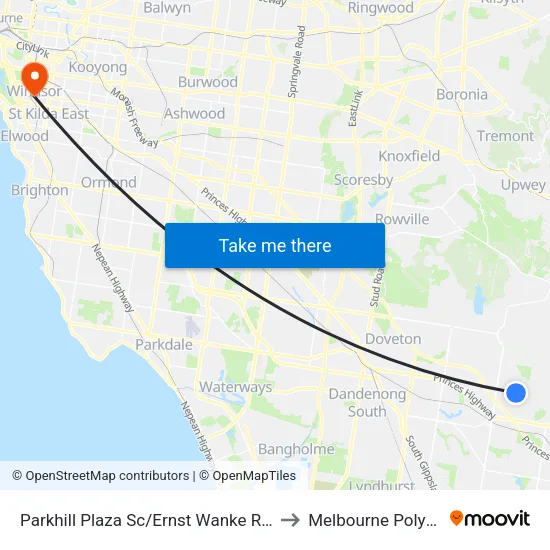 Parkhill Plaza Sc/Ernst Wanke Rd to Melbourne Polytechnic map