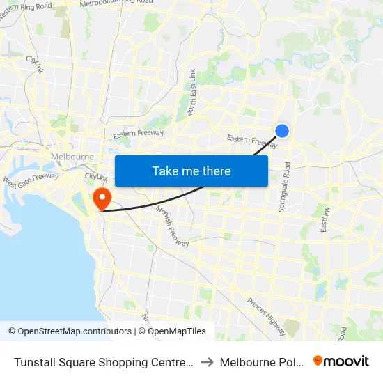Tunstall Square Shopping Centre/Doncaster Rd to Melbourne Polytechnic map