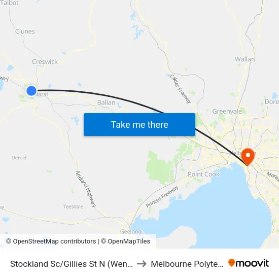 Stockland Sc/Gillies St N to Melbourne Polytechnic map
